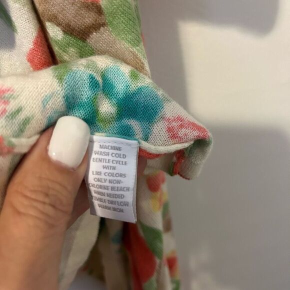 Charter Club cardigan 3X plus Womens Cream Floral Mix Boho fairy summer artsy - Picture 7 of 11